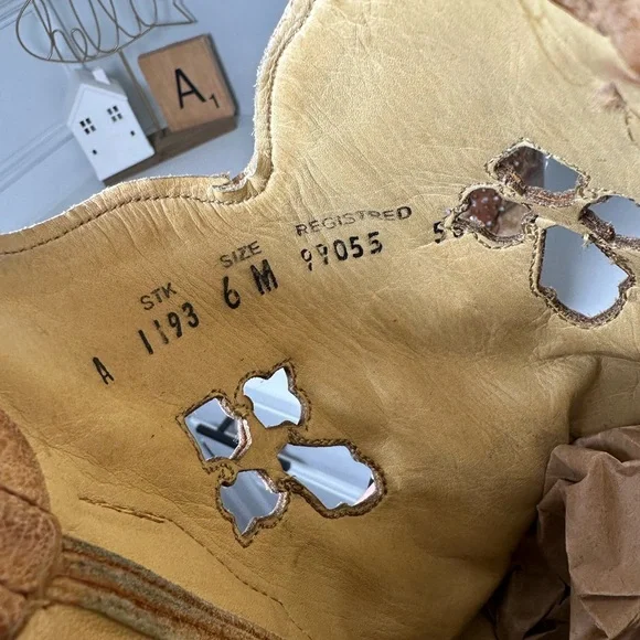 Corral Boots Women’s 6M Tan Distressed Leather Cross Cutout Western Cowboy Boots - Picture 9 of 9